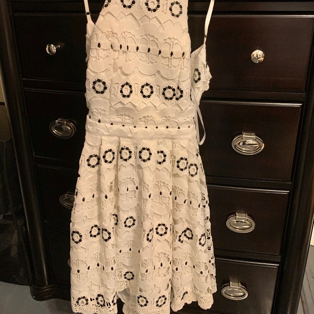 Lovers + Friends Black and White Lace Dress
